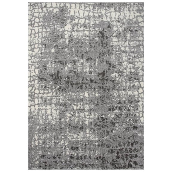 Alora Decor Venice 7'10"x9'10" Abstract Ivory/Gray Power-Loomed Area Rug