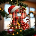 thumbnail image 5 of Christmas Tree Ornaments 2D Acrylic Monogram Pendants With Santa Hat 26 Letters Hanging Decorations For DIY Crafts And Home Decor, 5 of 5