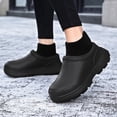 thumbnail image 2 of HEWUQI Women's Slip on Waterproof Rubber Clogs Knitted Ankle Tube Non Slip Oil Resistant Work Shoes Lightweight Short Garden Footwear Size 7.5, 2 of 4