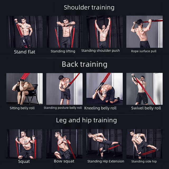 Juego de cuerdas de tensión para Fitness, cómodo cinturón elástico, taburete de prensa de banco, dispositivo de entrenamiento muscular del pecho, dispositivo de tensión del pecho