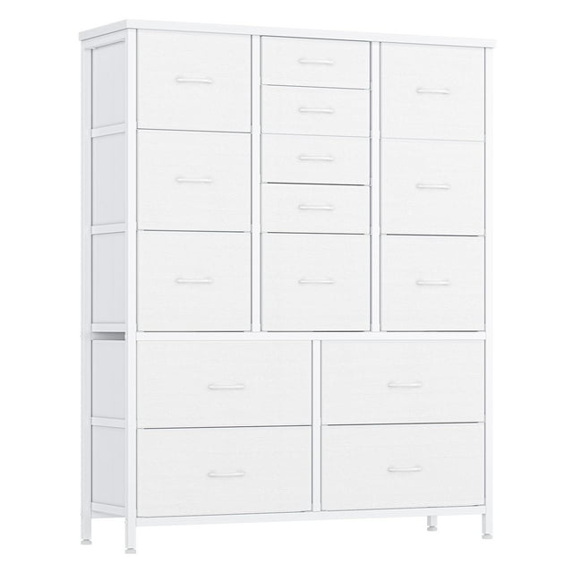 Commode à 15 Tiroirs, Buffet en Bois de 37,4 Po Commodes Armoire de Rangement pour Chambre