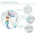 thumbnail image 6 of Mermaid Shower Curtain 72Wx72H Inch Coastal Nautical Ocean Sea Fish Octopus Tropical Coral Plant Kids Underwater Jellyfish with 12 Plastic Hooks Fabric Waterproof Toilet Accessories Decor, 6 of 6