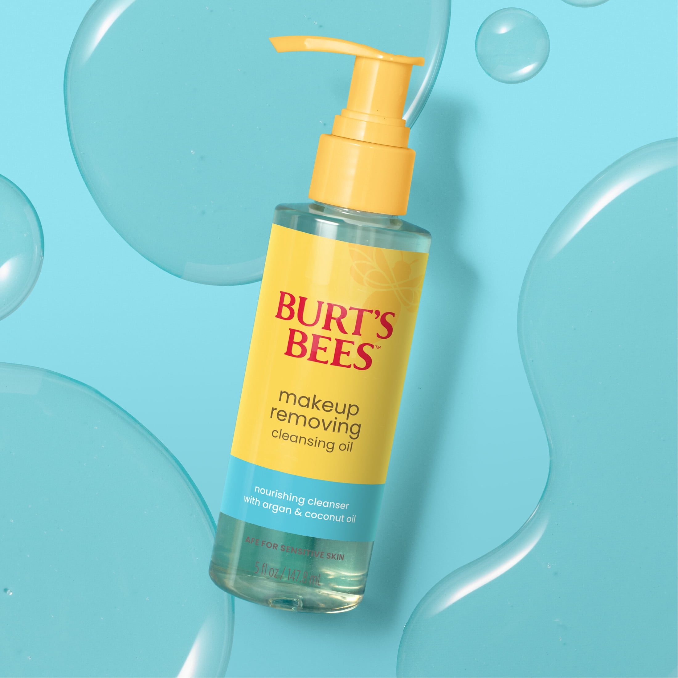 Burt's Bees Makeup Removing Cleansing Face Oil with Argan and Coconut Oil, 5 fl oz