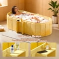 thumbnail image 2 of Portable Bathtub for Adult 59" Large Collapsible Cold Plunge Bathtub Foldable No Installation Ice Bath Tub for Shower Stall, Bathroom Hot SPA Soaking Standing Tub, 2 of 14