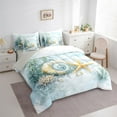 thumbnail image 3 of jejeloiu Starfish Snail Coral Twin Bedding Sets 7-Piece,Underocean Animal Bedding Comforter Set,Ocean Waves Sheet Sets For Boys,Ultra Soft Room Decoration Reversible, 3 of 8