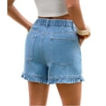 thumbnail image 7 of Summer High Waist Women Casual Jeans Denim Pants Ruffle Shorts, 7 of 7
