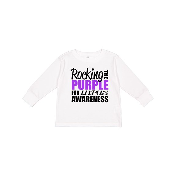 Inktastic Rocking The Purple for Lupus Awareness Boys or Girls Long Sleeve Toddler T-Shirt