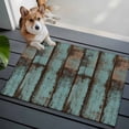 thumbnail image 4 of Rectangle Area Rug 2x3ft, Retro Gradient Teal Wood Grain Non-Slip Non-Shedding Floor Mat, Country Old Board Washable Sturdy Carpet for Living Room Bedroom Home Decor, 4 of 9