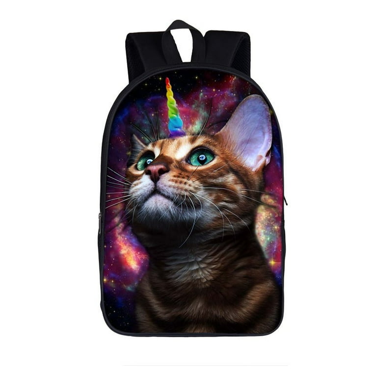 Kawaii Galaxy Unicorn Cat School Bags For Teenage Girls Boys Backpack Women Men Laptop Bags Pet Backpack Casual Backpack Walmart