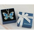 thumbnail image 5 of Sparkly Enamel Painted Crystal Rhinestone Butterfly Pendant Necklace,Blue, 5 of 5
