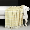 thumbnail image 1 of Yellow Woven Cotton Striped Throw Blanket, 1 of 3