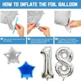 thumbnail image 5 of KISPATTI 18th Birthday Decorations for Men and Women, Navy Blue and Silver Balloon Set with Banner, Confetti Number 18 Foil Balloons, Tablecloth and Cake Toppe, 5 of 6