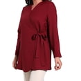thumbnail image 4 of Plus Size Belt Detailed Jacket Plum Color, 4 of 5