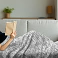 thumbnail image 3 of Neutral Soft Flannel Fleece Throw Blanket, Greyscale Diagonal Modern Visual with a Tech Style Background, Cozy Plush for Indoor and Outdoor Use, 60" x 80", Pale Grey Pale Taupe, by Ambesonne, 3 of 5