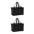 thumbnail image 3 of Sonducket Bolsa de aislamiento no tejida, caja plegable con estilo reflectante para mantener el calor, contenedor de almuerzo para actividades al Negro Groß 2Conjunto, 3 of 6