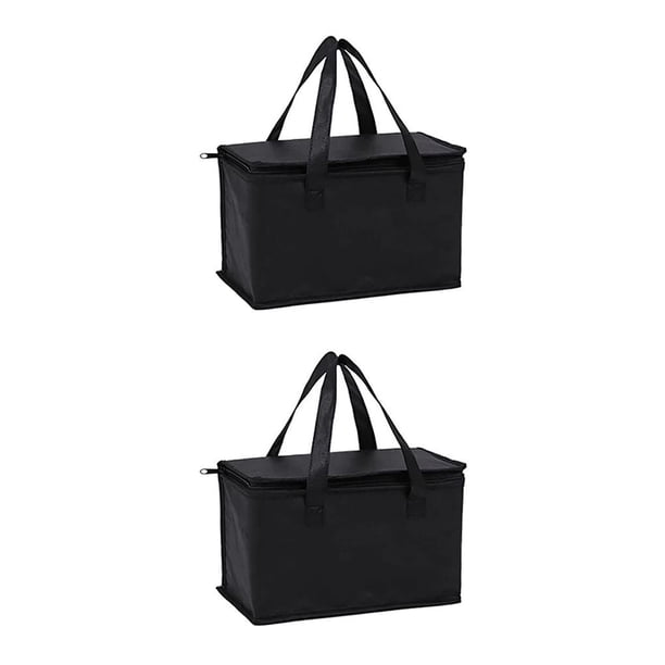 Eigraketly Bolsa aislante no tejida, caja reflectante lavable para mantener el calor, actividad al aire libre, mochilero, Picnic, contenedor de Negro Groß 2Conjunto