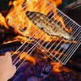 thumbnail image 2 of 1 pieza Cesta para parrilla de pescado Cesta para parrilla Cesta para parrilla de acero inoxidable Juego fácil de voltear con asas desmontables Parrilla para asar Pescado Carne Cestas para verduras Pa Afortunado Sencillez, 2 of 4
