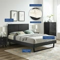 thumbnail image 6 of Modway Alana Full Wood Platform Bed With Angular Frame in Black, 6 of 13