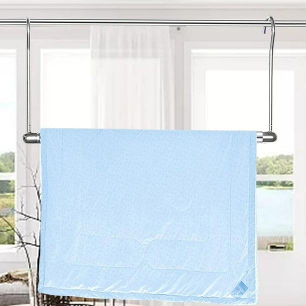 Colgador de ropa multiusos, barra telescópica, colgador de ropa, tendedero, barra de soporte, armario, organizador colgante para lavandería, hogar Longitud escalable A Macarena Barra de ropa telescópica
