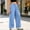 Light Blue, variant on Girl's Wide Leg Jeans Drawstring Elastic Waist Baggy Denim Pants with Pockets Casual Straight Pants for Girls(Light Blue,10 Years)