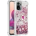 thumbnail image 3 of Case for Xiaomi Redmi Note 10 4G (Not 5G)/Redmi Note 10S With Creativity Clear Quicksand Glitter Flowing Floating Soft w/Stand Bling Diamond Sparkle Phone Case for Redmi Note 10S  Rose Gold, 3 of 7