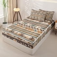 thumbnail image 2 of Erosebridal Boho Arrow Stripe Zipper Full Size Comforter Sets with Fitted Sheet and 2 Pillowcases,Tribal Geometric Zipper Bedding Set For Boys,Reversible,4-Piece, 2 of 7
