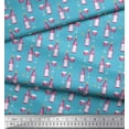 thumbnail image 2 of Soimoi Blue Heavy Canvas Fabric Bottle & Wine Glass Bar Print Fabric by Yard 58 Inch Wide, 2 of 3