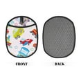 thumbnail image 2 of Pofeuu Cute Transport Print Silicone Pot Mat Mitten With Hanging Loop Heat Resistant Oven Mitts Non-Slip Bbq Baking Smoking Potholders, 2 of 7