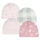 thumbnail image 1 of Gerber Essentials Gorro bebé rosa pack 4 piezas algodón orgánico recién nacido, 1 of 5