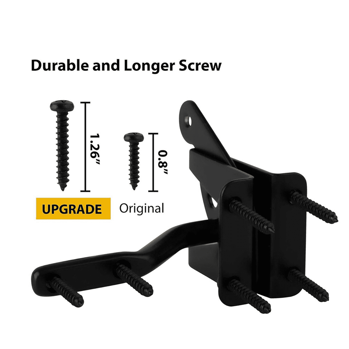 3X Self Locking Gate  for Wooden Fence Heavy Duty, Steel Spring Cable Pull String Gate Hardware Gate Lock