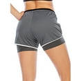 thumbnail image 5 of Elastic Waistband Yoga Shorts for Women Workout Running Athletic Bike High Waist Activewear Bottoms, 5 of 7