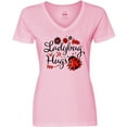 thumbnail image 3 of Inktastic Ladybug Hugs with Cute Ladybug and Flowers Women's V-Neck T-Shirt, 3 of 5