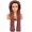 Coffee color, variant on Long Drawstring End Hair Bonnet with Top Button, Curly Hair Protection Sleeping Cap-Coffee color