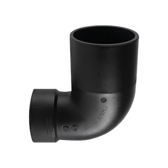 Charlotte Pipe ABS Reducing Closet Bend Elbow, 90 Degree - Plastic - 1 Piece, 4" x 3"