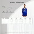 thumbnail image 7 of Aislor Women's Color Block Rhinestone Figure Skating Dress Irregular Gymnastics Leotard Dress Blue XL, 7 of 7