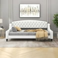 thumbnail image 3 of MODERNLUXE Upholstered Twin Size Sofa Bed, Tufted Button Daybed, Beige, 3 of 11