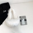 thumbnail image 3 of Bolso Mujer Mullido Bandolera Piel Sintética Color Sólido Niñas Invierno Blanco, 3 of 8