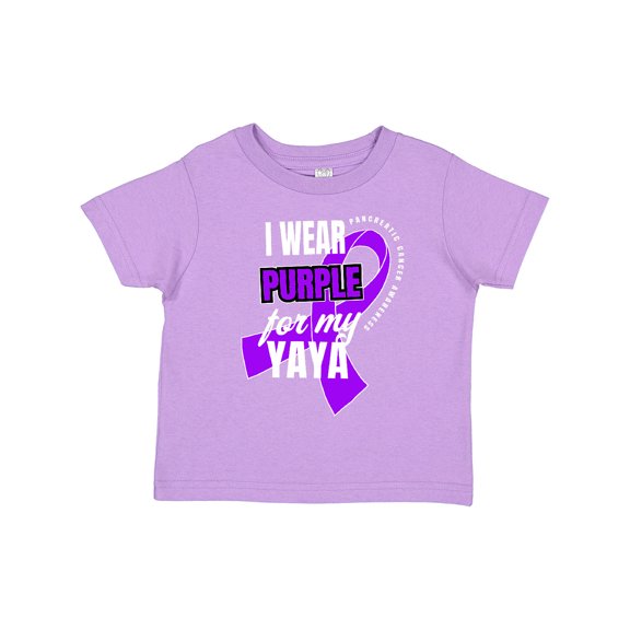 Inktastic I Wear Purple for My Yaya Pancreatic Cancer Awareness Boys or Girls Toddler T-Shirt