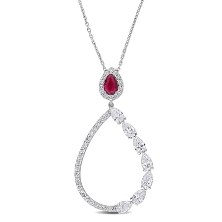 Everly Women's Ruby and Diamond 18k White Gold Necklace