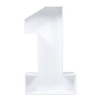 Tineasur White Balloon Box Number 1 Shape Decorative Frame for Birthday Events
