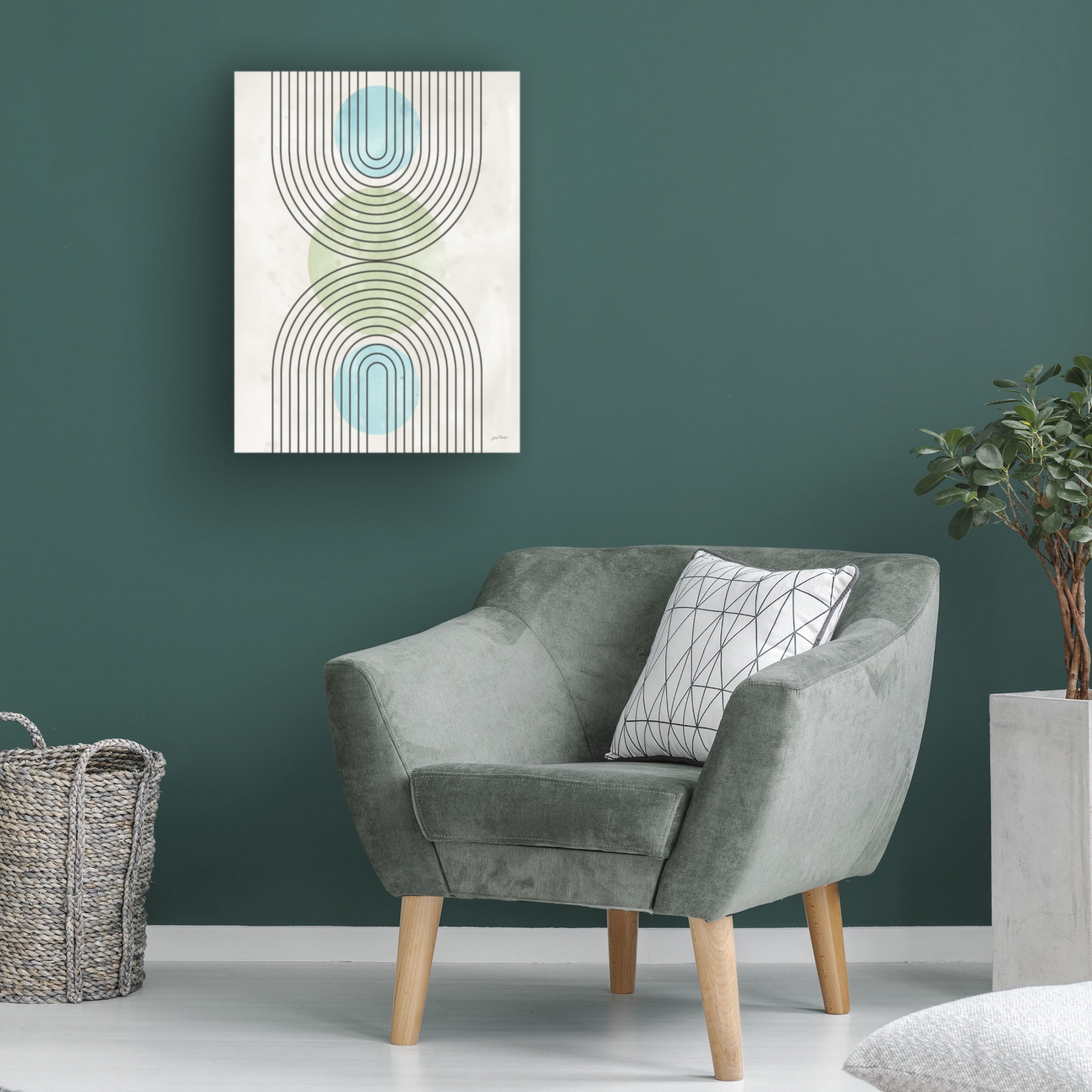 Canvas Wall Art - Jean Plout 'Mid Century Boho 2' Wall Art for Living Room, Bedroom, or Office Décor by Trademark Fine Art - 14 x 19 Inches