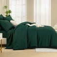 thumbnail image 4 of ANGENIA Queen Comforter Set Dark Emerald Green - 7 Pieces Bed in a Bag Queen Size Bedding Comforter Sets, Solid Soft Lightweight Bed Set with Comforter, Sheets, Pillowcases & Shams, 4 of 9