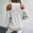 thumbnail image 4 of IROINNID Womens Sweater V-Neck Pullover Sweater Solid Color Casual Short Length Long Sleeve Winter Button Sweater Tops, 4 of 5