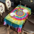 thumbnail image 2 of Colorful Rainbow Tie Dye Spiral Pattern Rectangle Tablecloth 60"x102",Waterproof Polyester Rectangle Table Cloth, Wipeable Spillproof Polyester Tablecloth for Dining, Camping, Indoor and Outdoor, 2 of 6