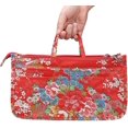 thumbnail image 2 of Bolso de mano con inserto impreso Organizador de bolso de mano 13 bolsillos Forro expandible Bolsa con cremallera Organizador de bolso de mano Inserto de bolso de pañales con asa (Flor roja), 2 of 5