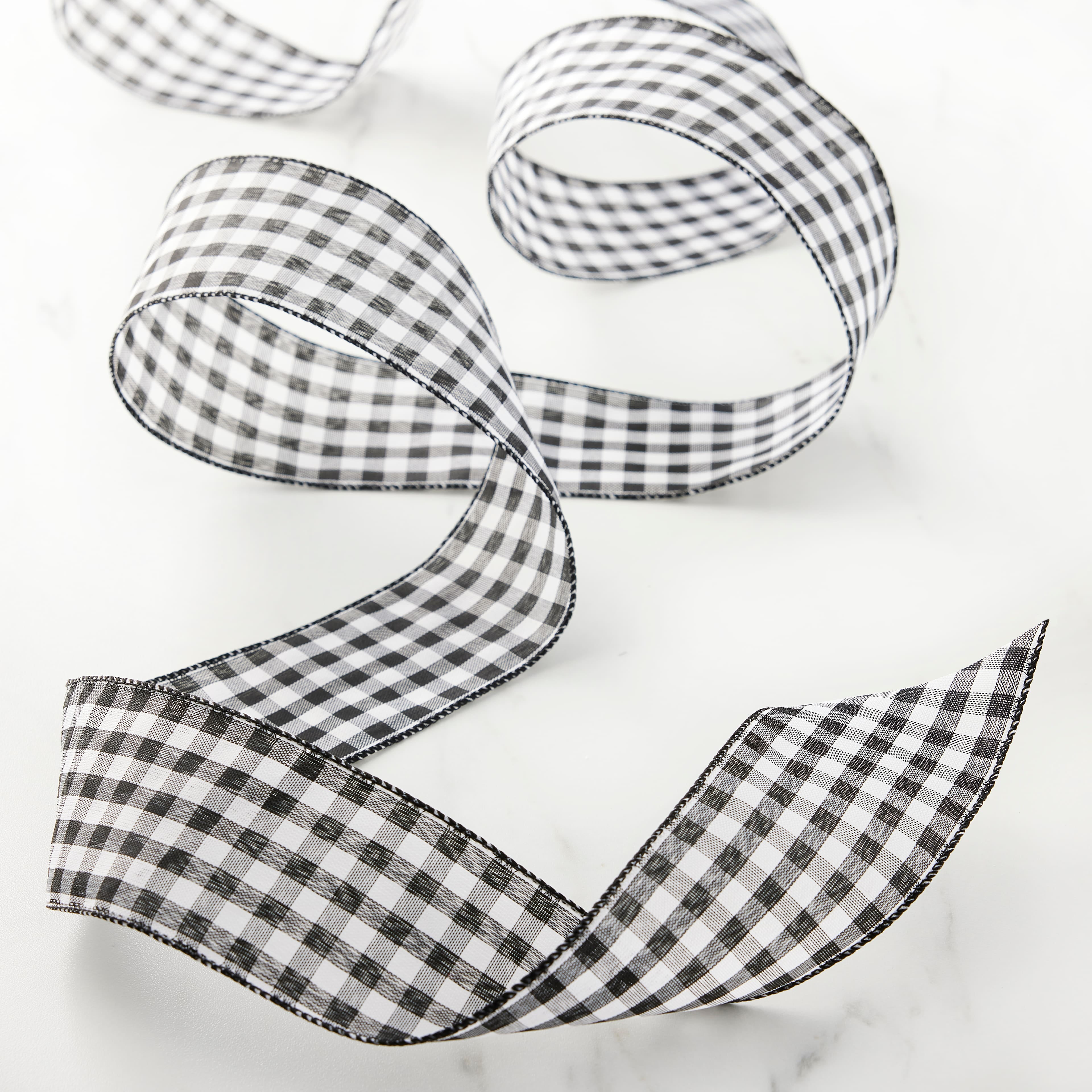 12 Pack: 2.5" x 8.3yd. Gingham Wired Ribbon by Celebrate It