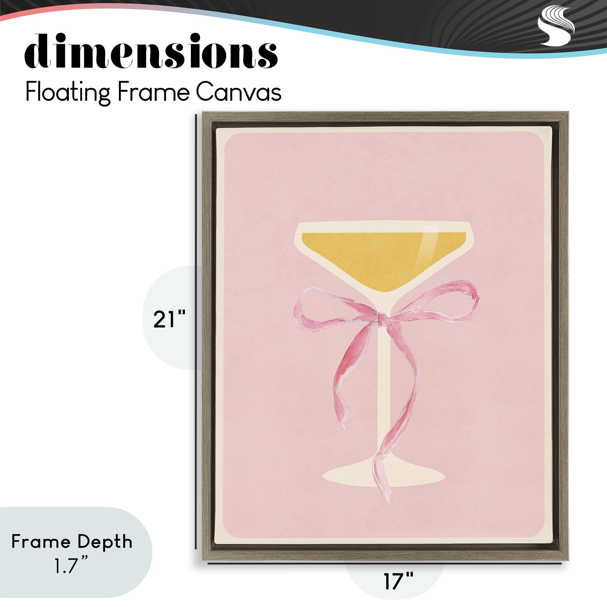 Stupell Industries Champagne Party Glass Brown Framed Floater Canvas Wall Art, design by Lucille Price