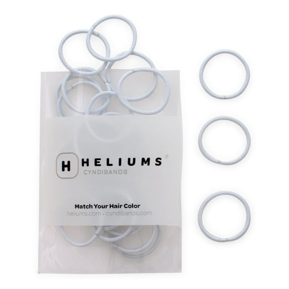 Heliums Small Hair Ties - White - No Damage Mini 1 Inch Reusable 2mm Elastics for Thin Hair and Kids, Neutral Ponytail Holders - 48 Count