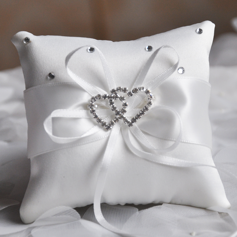 Wedding Ring Pillow, Ivory Ring Bearer Pillow,Ring Bearer Cushion for Wedding Party