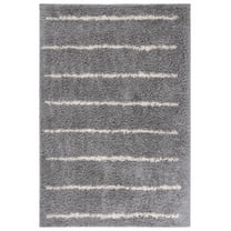 SAFAVIEH Venus Anuki Striped Shag Area Rug, Grey/Ivory, 4' x 6'